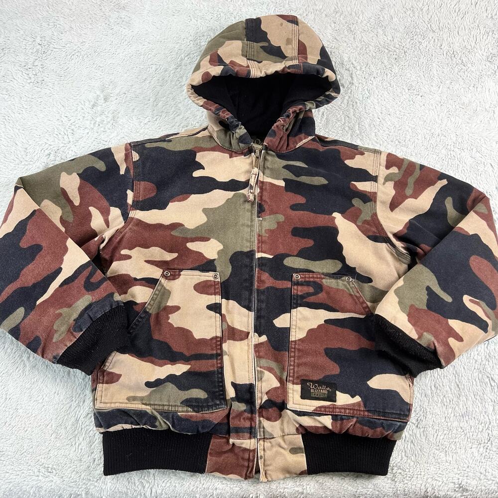 Walls Blizzard Pruf Boys size Large 12/14 Camo winter jacket coat Fleece Lined